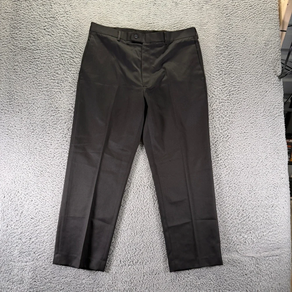 Perry Ellis Portfolio Pant Men 36x29 Black Polyester Dress Straight Leg Business